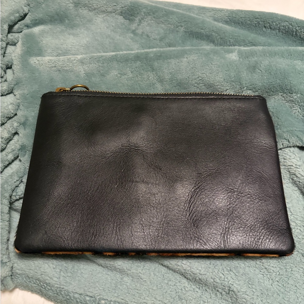 Madewell leopard calf hair Zippered Pouch/clutch. NWT - Picture 2 of 5